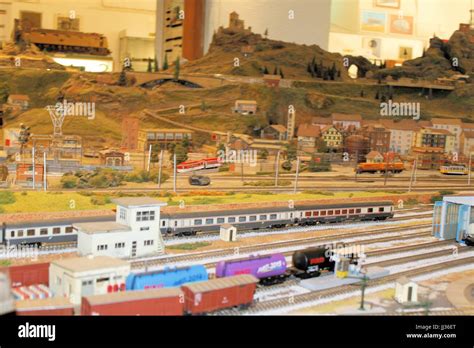 Miniature train station. Train station Stock Photo - Alamy