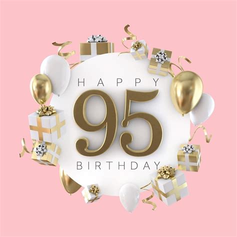 Premium Photo | Happy 95th birthday party composition with balloons and ...