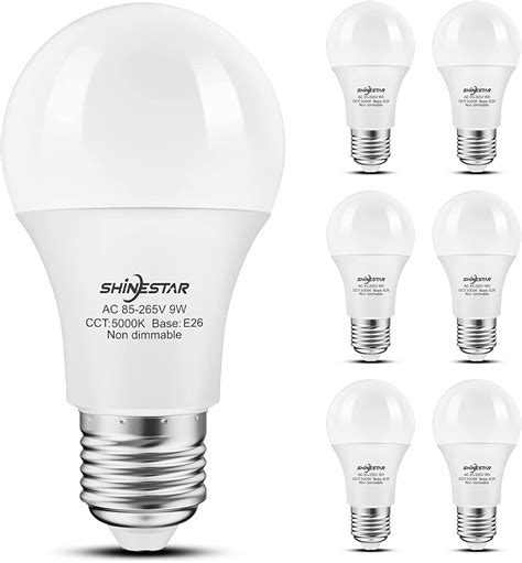 Shinestar Pack Daylight Led Light Bulbs Watt Bright White K