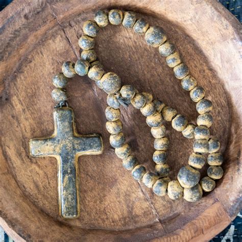 Medium Mexican Rosary Beads Black Brown Furniture Lighting Decor