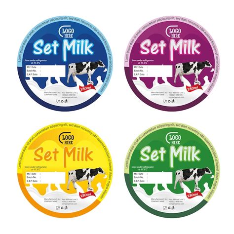 Premium Vector Dairy Product Packaging Labels Set