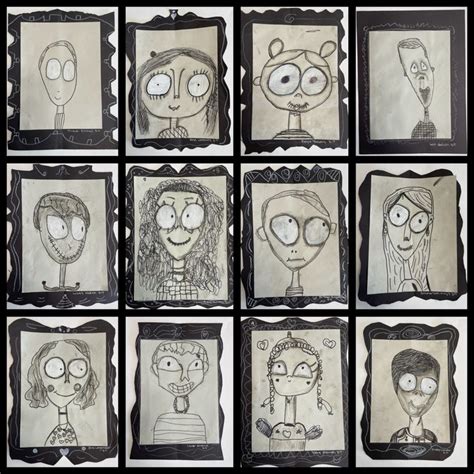 Burton Portraits Rd Grade In Tim Burton Art Elementary Art