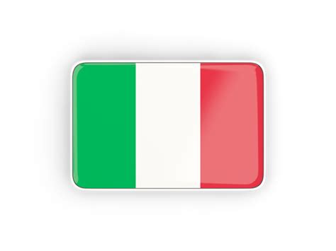 Rectangular Icon With Frame Illustration Of Flag Of Italy