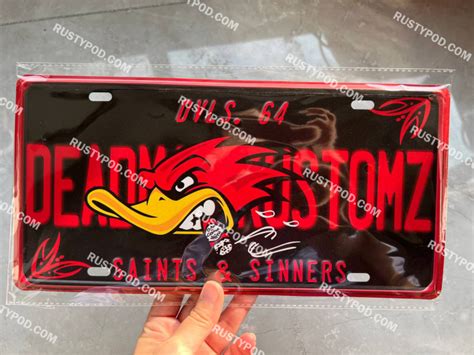 Personalized Hot Rod Garage Speed Shop Kustom Kulture Rat Rod License Plate