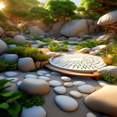 Premium Photo | Zen garden meditation illustrate a tranquil zen garden ...