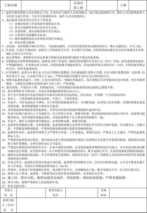 塔式起重机操作安全技术交底word文档在线阅读与下载无忧文档