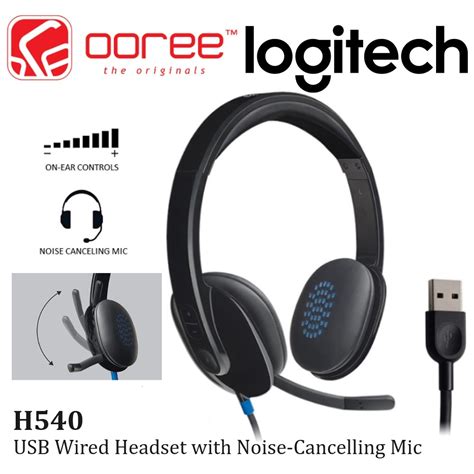 Logitech H540 Wired Usb Computer Headset With High Definition Sound On Ear Control And Noise