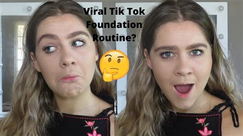 Testing Out The Viral Tiktok Foundation Routine Youtube