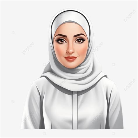 صورة لامرأة مسلمة جميلة مع الحجاب الأبيض معزولة على الخلفية صورة امرأة مسلمة جميلة مع الحجاب