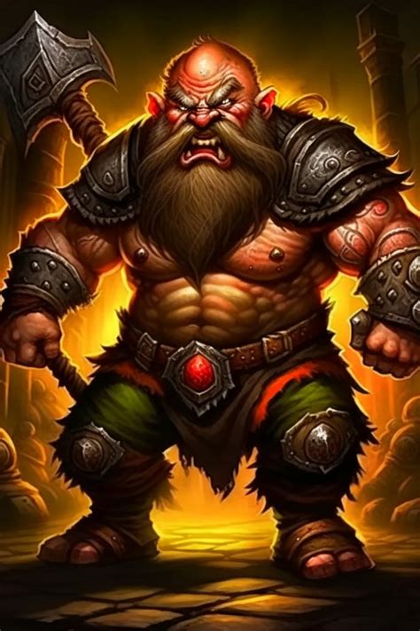 Dwarf Warrior Enraged Angry Berserk Berserking Bes Tambs