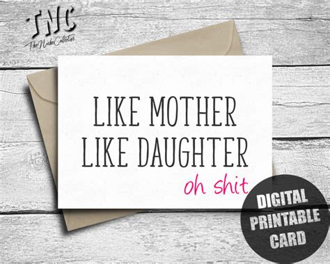 Printable Mother's Day Card From Daughter, Funny Birthday Card for Mom ...