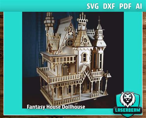 Dollhouse 3 Levels Lasercut Files Svg Dxf Lasercut File Etsy