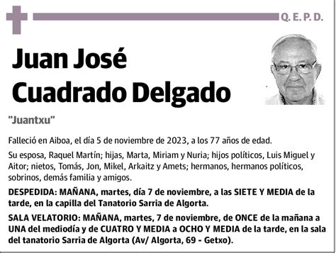 Juan Jos Cuadrado Delgado Esquela El Correo