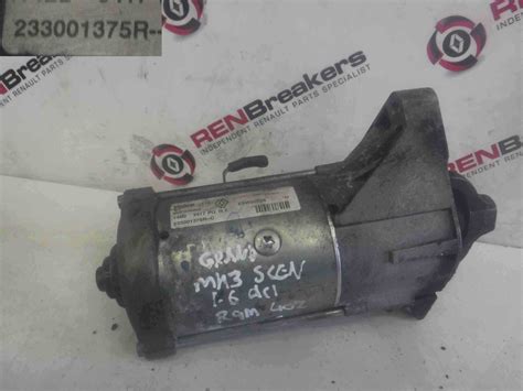 Renault Scenic Mk Dci Starter Motor Starting R M