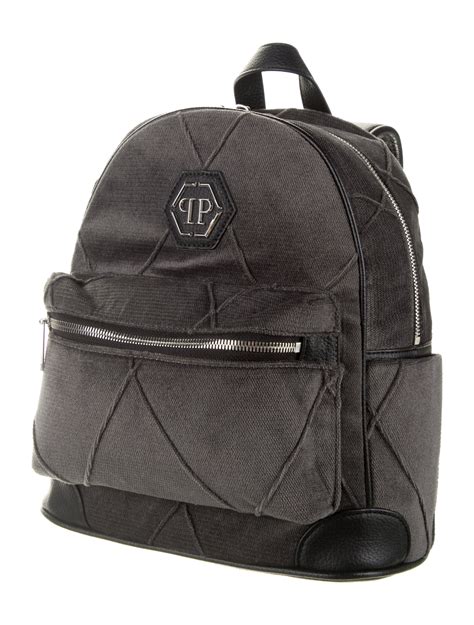 Philipp Plein Velvet Backpack Grey Backpacks Bags Php26388 The