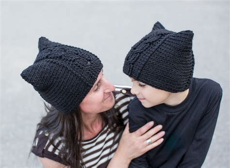 Crochet Pattern For Pussy Hat Cat Hat With Cable Panels Sizes Newborn To Adult Etsy