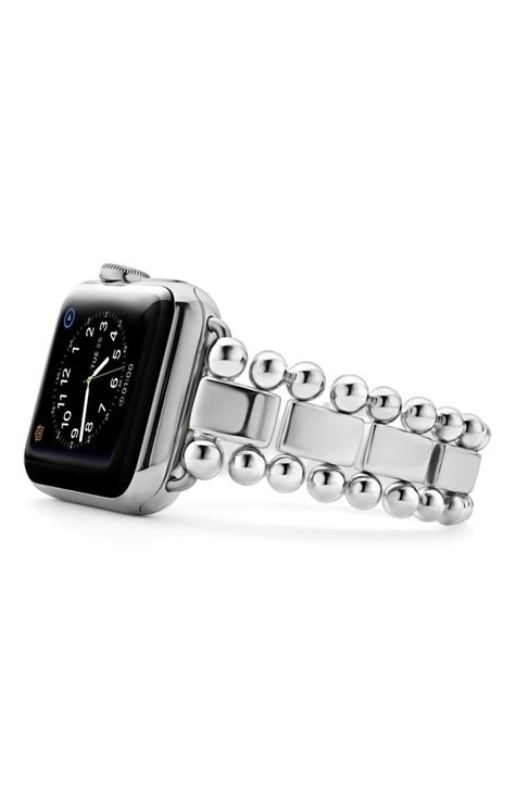 Lagos Smart Caviar Sterling Silver Link Band For Apple Watch