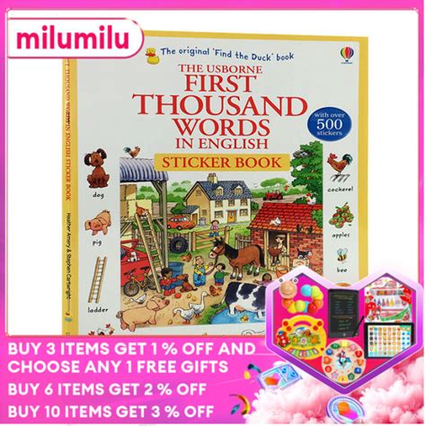 Milu Original English Picture Book 500 Sticker Book First Thousand