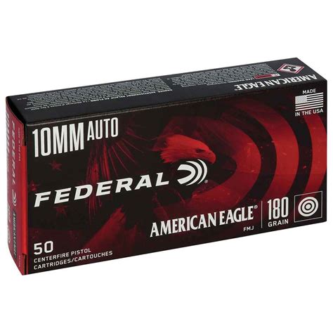 Federal American Eagle 10mm Auto 180gr Fmj Handgun Ammo 50 Rounds Sportsmans Warehouse