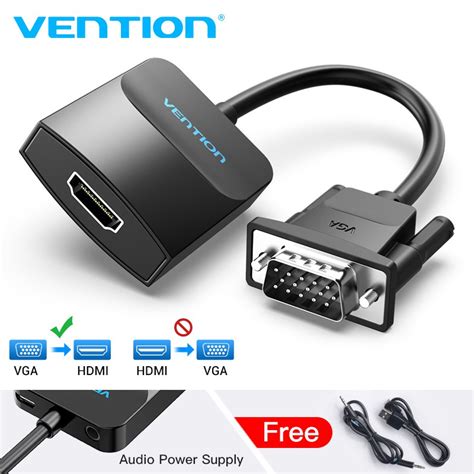 Vention อะเเดปเตอร์แปลง Vga เป็น Hdmi 1080p Hd Audio Video Adapter Vga