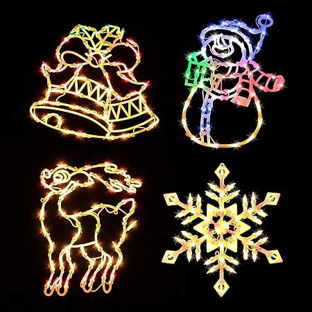 Amazon Christmas Window Silhouette Lights Decorations Pack Of 4