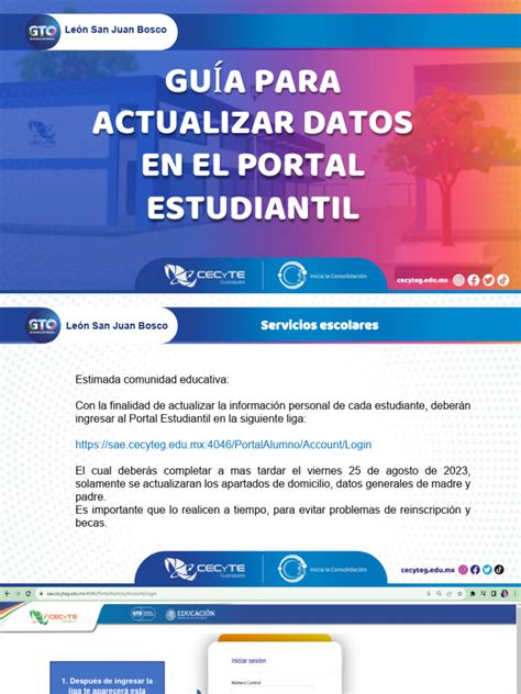 Guia para Actualizar Datos de Estudiantes | PDF 