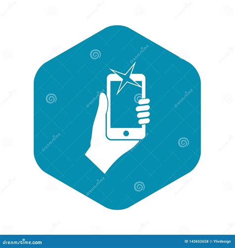 Mano Fotografiada En Icono Del Tel fono M vil Ilustración del Vector