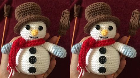 Crochet Amigurumi Snowman طريقة عمل رجل الثلج بالكروشيه بطريقة جدا