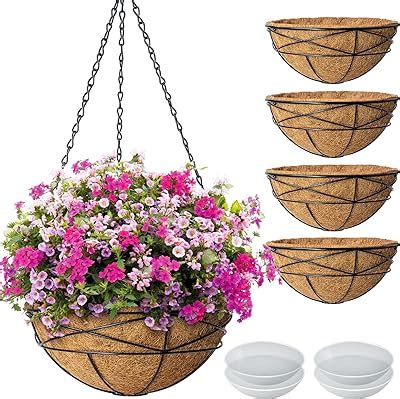 Amazon HOMIEBUDS 2 Pack Metal Hanging Planter Basket With Coco