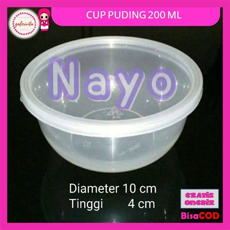 Jual Mangkok Bulat Cup Puding 200 Ml Tutup Cup Plastik Thinwall