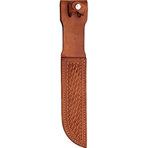 12 75 Straight Knife Sheath Fits Up To 7 Blade Brown Basketweave Leather