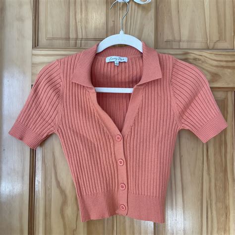 Emory Park Ribbed Knit Polo Crop Top Love This Top ️ Depop