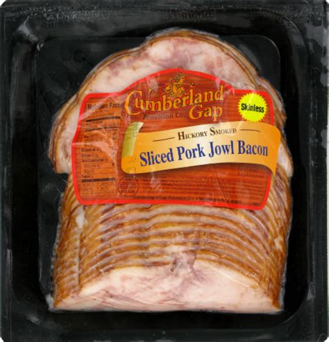 Cumberland Gap Sliced Pork Jowl Bacon Skinless Hickory Smoked 1 Lb