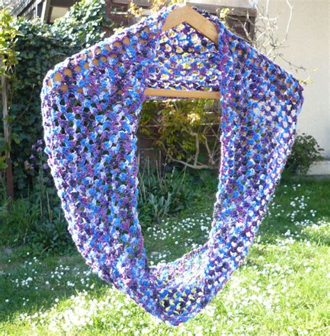 Charpe Au Crochet Motif Ajour Picot Avec Deux Z