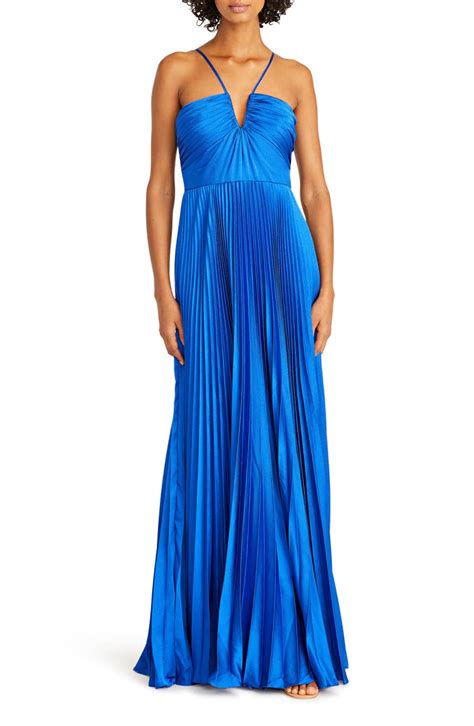 Ml Monique Lhuillier Pleated Satin Gown Nordstrom