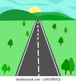 Winding Road Cartoon Background Mountains Landscape Stock Vector (Royalty Free) 1595785915