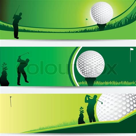 Golf tournament green banner set with ... | Stock vector | Colourbox