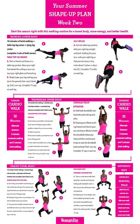 Your Summer Shape Up Plan—week 2 Workout Exercises And Workout Plans