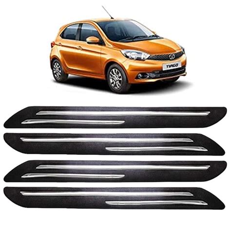 Fabtec Rubber Car Bumper Protector Guard With Double Chrome Strip For