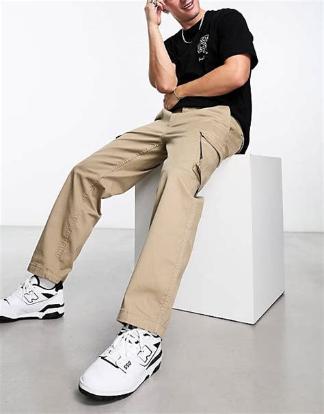 Selected Homme Loose Fit Cargo Pants In Beige Asos