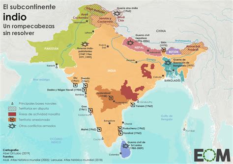 Los conflictos del subcontinente indio - Mapas de El Orden Mundial - EOM