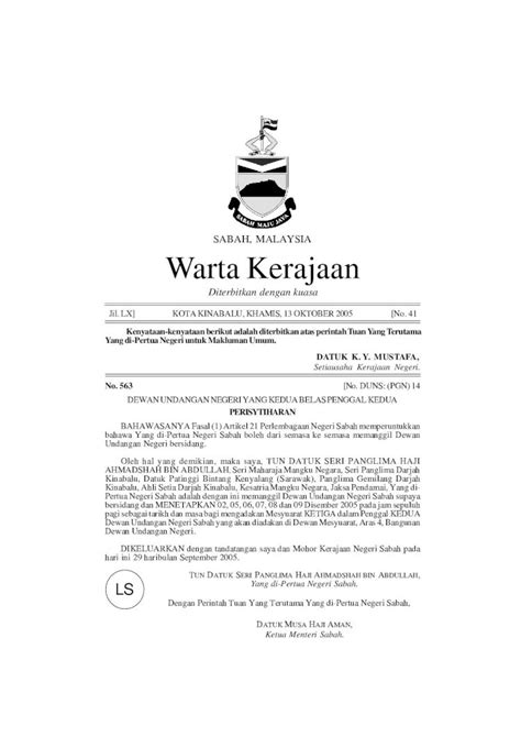 PDF SABAH MALAYSIA Warta Kerajaan 2005 10 17 WARTA KERAJAAN