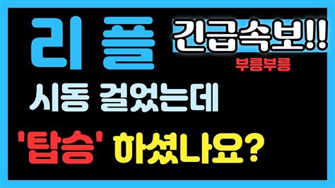 리플 여러분도 탑승하세요 리플 리플코인 리플대응 리플전망 리플승소 리플소송 리플합의