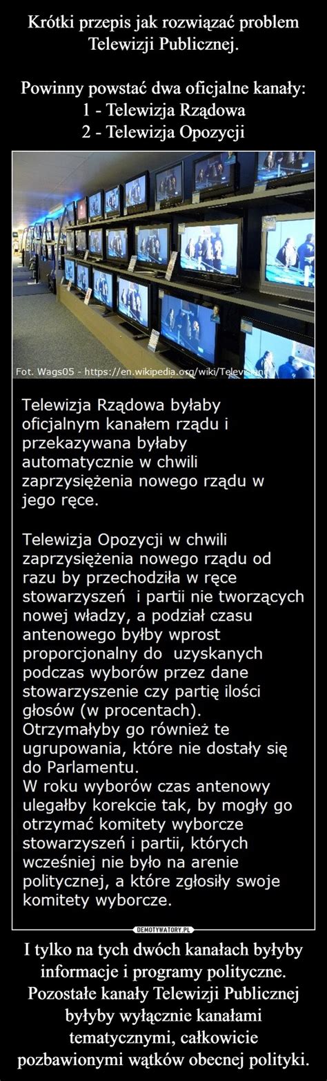 Kr Tki Przepis Jak Rozwi Za Problem Telewizji Publicznej Powinny