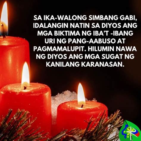 Sa Ika Walong Simbang Gabi Idalangin Natin Sa Diyos Ang Mga Biktima Ng