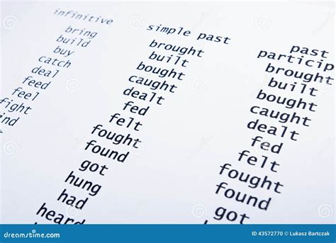 English Irregular Verbs List Free Pdf