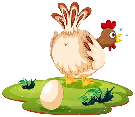 Free Vector Cute Chicken Laying Eggs