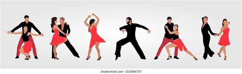 Latina Dance Dancers Salsa Bachata Tango Stock Vector Royalty Free