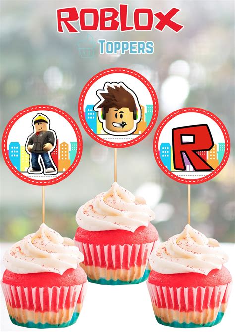 Roblox Cupcake Toppers, Roblox Birthday Topper, Gamer Cupcake Topper ...