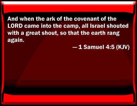 Samuel And When The Ark Of The Covenant Of The Lord Came Into The